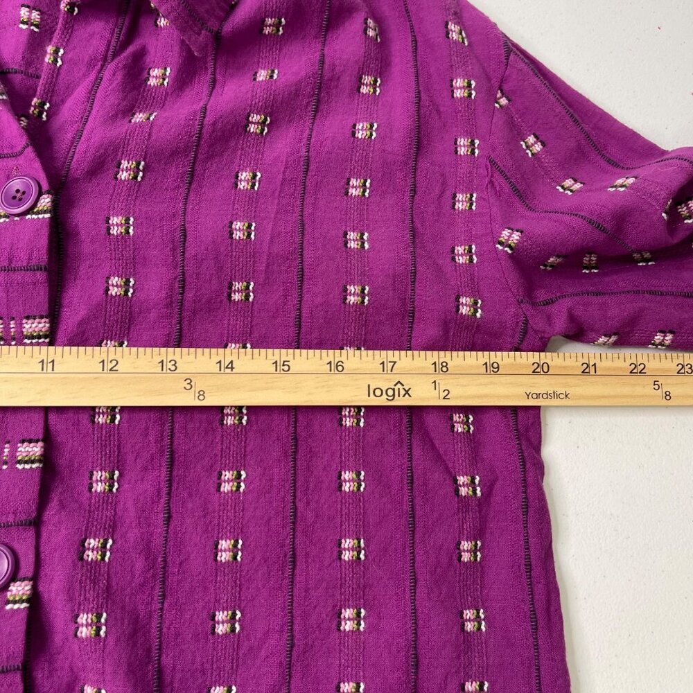 Habitat Pocket Shirt Women's S Purple Oversize Relaxed Fit Lagenlook Chore - Picture 4 of 6